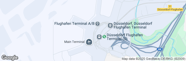 Google Maps Dusseldorf  Airport, Terminal Ring 1, Zentralgeb., Düsseldorf, 40474, Germany