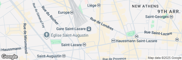 Google Maps Paris 08 Saint-Lazare Station, 13 Rue d'Amsterdam - Quai 27, Paris, 75008, France