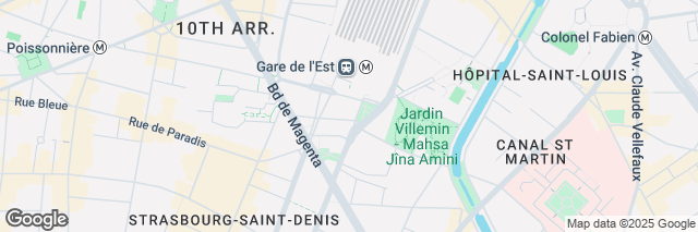 Google Maps Paris 10 Gare de l Est, 127 Rue du Faubourg St-Martin, Paris, 75010, France